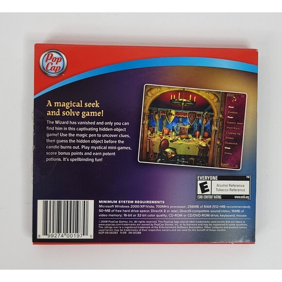 The Wizard's Pen (PC CD-ROM, 2008, Pop Cap, Spellbinding Hidden-Object Fun!) - Picture 3 of 3